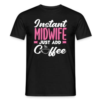 Café instantané de sage-femme facile à ajouter - T-shirt homme - noir - Devant - AI Model Male 178 light (178cm)