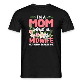I'm a mom and a midwife nothing - Men's T-Shirt - black - Front - AI Model Male 178 light (178cm)