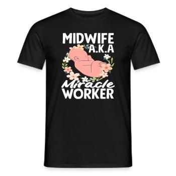Midwife aka Miracle Worker - Men's T-Shirt - black - Front - AI Model Male 178 light (178cm)