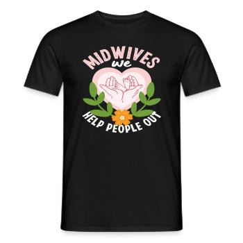 Midwives We help people - Men's T-Shirt - black - Front - AI Model Male 178 light (178cm)