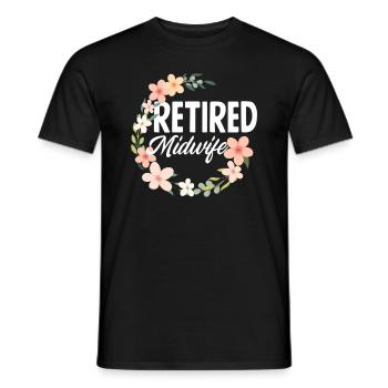 Retirement Midwife Flower Dream - Men's T-Shirt - black - Front - AI Model Male 178 light (178cm)
