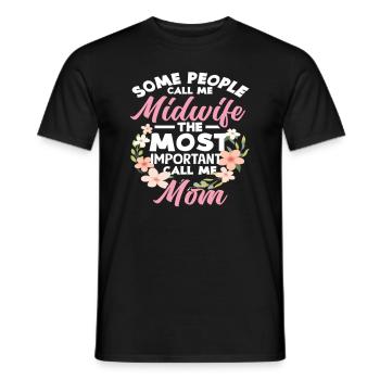 Certains m’appellent sage-femme, le plus important m’appelle - T-shirt homme - noir - Devant - AI Model Male 178 light (178cm)