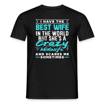 Meilleure femme, sage-femme folle - T-shirt homme - noir - Devant - AI Model Male 178 light (178cm)