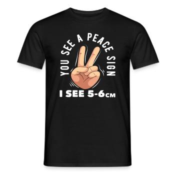 Sage-femme, vous voyez le signe de paix - T-shirt homme - noir - Devant - AI Model Male 178 light (178cm)