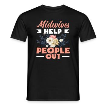 Midwives help people out - Men's T-Shirt - black - Front - AI Model Male 178 light (178cm)