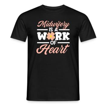 Profession de sage-femme : La profession de sage-femme est un travail de cœur - T-shirt homme - noir - Devant - AI Model Male 178 light (178cm)