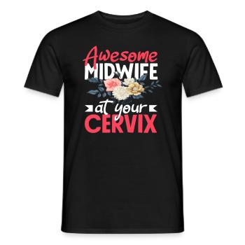 Great midwife at your service - Men's T-Shirt - black - Front - AI Model Male 178 light (178cm)