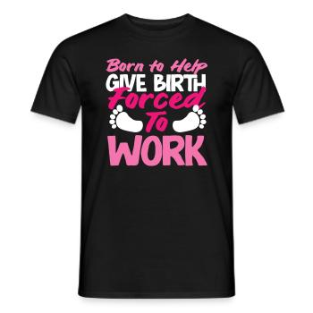 Midwife born to help - Men's T-Shirt - black - Front - AI Model Male 178 light (178cm)