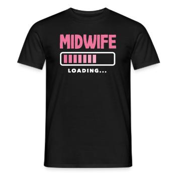 Hebamme Lädt... Vorfreude Pur - Männer T-Shirt - Schwarz - Vorne - AI Model Male 178 light (178cm)