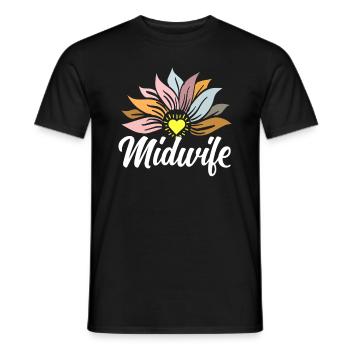 Hebamme Herzblume Für Wahre Heldinnen - Männer T-Shirt - Schwarz - Vorne - AI Model Male 178 light (178cm)