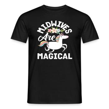 Les sages-femmes sont des fleurs de licorne magiques - T-shirt homme - noir - Devant - AI Model Male 178 light (178cm)