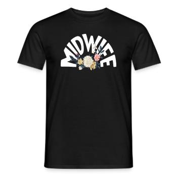 Hebamme Blumenmotiv Eleganz - Männer T-Shirt - Schwarz - Vorne - AI Model Male 178 light (178cm)
