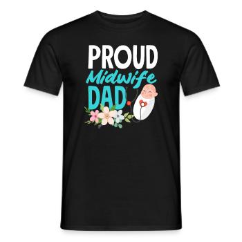 Fier papa sage-femme - T-shirt homme - noir - Devant - AI Model Male 178 light (178cm)