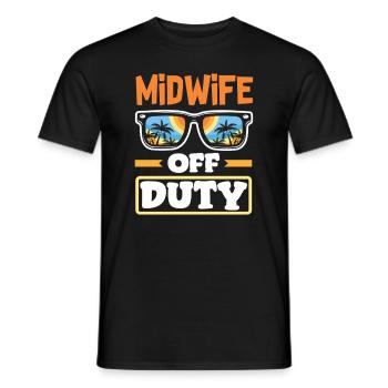 Sage-femme en dehors des heures de travail se détendre - T-shirt homme - noir - Devant - AI Model Male 178 light (178cm)