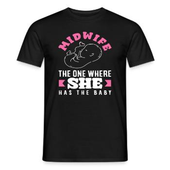 Midwife who has the baby - Men's T-Shirt - black - Front - AI Model Male 178 light (178cm)