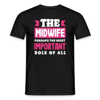 The midwife perhaps the most important role - Men's T-Shirt - black - Front - AI Model Male 178 light (178cm)