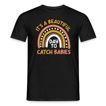 Beautiful day for midwives Baby happiness - Men's T-Shirt - black - Front - AI Model Male 178 light (178cm)