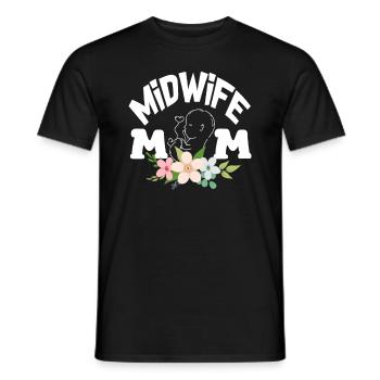 Sage-femme maman aimant bouquet - T-shirt homme - noir - Devant - AI Model Male 178 light (178cm)