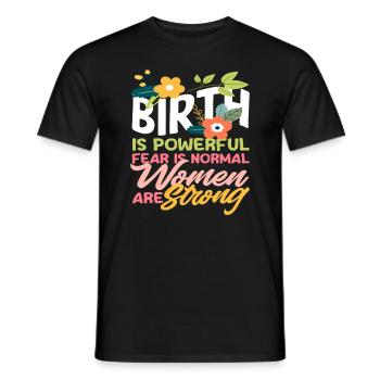 L’accouchement par sage-femme est puissant, les femmes sont fortes - T-shirt homme - noir - Devant - AI Model Male 178 light (178cm)