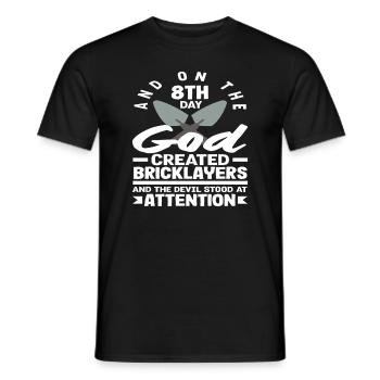 Maurer Und Am 8. Tag Schuf Gott - Männer T-Shirt - Schwarz - Vorne - AI Model Male 178 light (178cm)