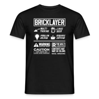 Avertissement de caféine de bière multitâche Maurer - T-shirt homme - noir - Devant - AI Model Male 178 light (178cm)
