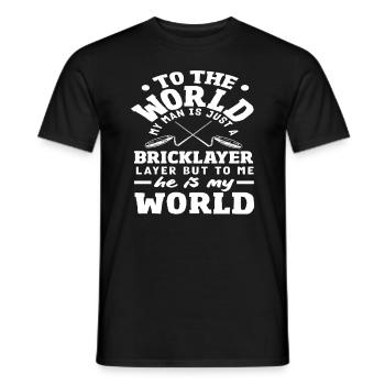 Maurer Mein Mann Ist Nur Meine Welt - Männer T-Shirt - Schwarz - Vorne - AI Model Male 178 light (178cm)