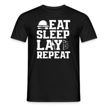 Maurer Eat Sleep Lay Repeat - Men's T-Shirt - black - Front - AI Model Male 178 light (178cm)
