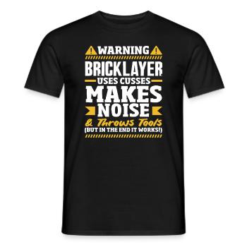 Mason warning uses curses and makes noise - Men's T-Shirt - black - Front - AI Model Male 178 light (178cm)
