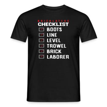 Maurer Checklist Boots Line Level Trowel - Men's T-Shirt - black - Front - AI Model Male 178 light (178cm)