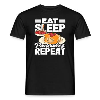 Manger des crêpes pour dormir Répéter le petit-déjeuner - T-shirt homme - noir - Devant - AI Model Male 178 light (178cm)