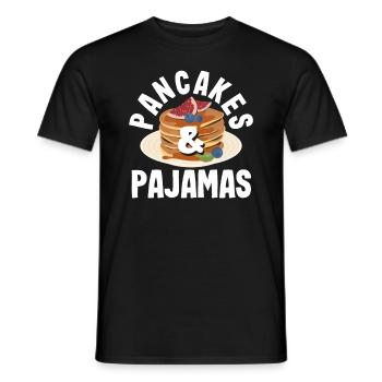 Pancakes and pyjamas Breakfast pleasure - Men's T-Shirt - black - Front - AI Model Male 178 light (178cm)