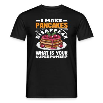 I make pancakes disappear superpower - Men's T-Shirt - black - Front - AI Model Male 178 light (178cm)