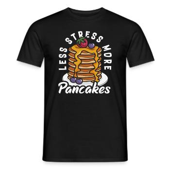 Moins de stress, plus de crêpes, plaisir - T-shirt homme - noir - Devant - AI Model Male 178 light (178cm)