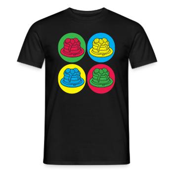 Des crêpes colorées Du plaisir pour les amateurs de petit-déjeuner - T-shirt homme - noir - Devant - AI Model Male 178 light (178cm)