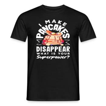 I make pancakes disappear - Men's T-Shirt - black - Front - AI Model Male 178 light (178cm)