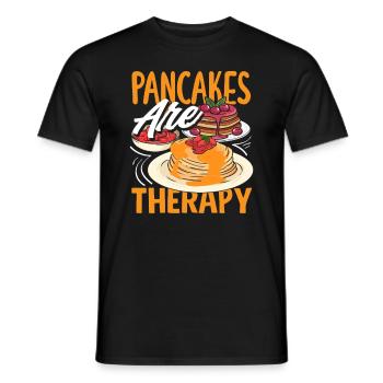 Pancakes are therapy enjoyment - Men's T-Shirt - black - Front - AI Model Male 178 light (178cm)
