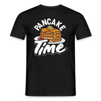 Pancakes Time Delicious Pleasure Motif - Men's T-Shirt - black - Front - AI Model Male 178 light (178cm)