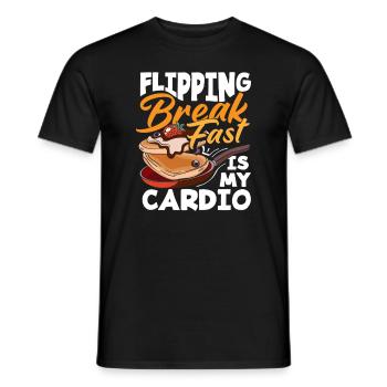 Pancake Flipping Breakfast Is My Cardio - Men's T-Shirt - black - Front - AI Model Male 178 light (178cm)