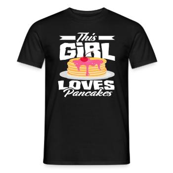 Cette fille aime les crêpes Petit-déjeuner - T-shirt homme - noir - Devant - AI Model Male 178 light (178cm)