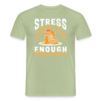 Le stress sans assez de crêpes - T-shirt homme - vert sauge - Devant - AI Model Male 178 light (178cm)
