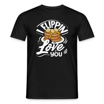 Pancakes I Love You Flippin - Men's T-Shirt - black - Front - AI Model Male 178 light (178cm)
