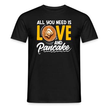 Pancakes All You Need Is Love - Men's T-Shirt - black - Front - AI Model Male 178 light (178cm)