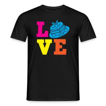 Les crêpes aiment le petit-déjeuner, un pur plaisir - T-shirt homme - noir - Devant - AI Model Male 178 light (178cm)