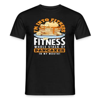 Pancakes Fitness Lovers Humorous Enjoyment - Men's T-Shirt - black - Front - AI Model Male 178 light (178cm)
