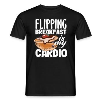 Pancakes Flipping Breakfast Is My Cardio - Men's T-Shirt - black - Front - AI Model Male 178 light (178cm)