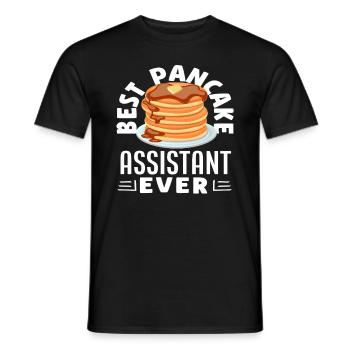 Pancakes Best Pancake Assistant for - Men's T-Shirt - black - Front - AI Model Male 178 light (178cm)