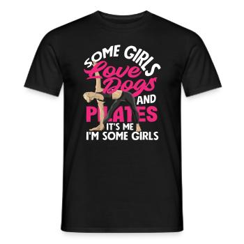 Pilates et filles aimant les chiens - T-shirt homme - noir - Devant - AI Model Male 178 light (178cm)