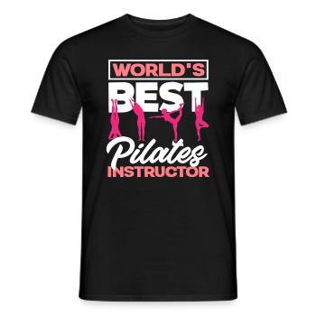 Pilates Best Instructor In The World - Men's T-Shirt - black - Front - AI Model Male 178 light (178cm)