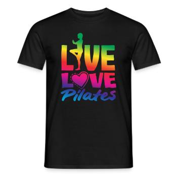 Pilates Live Love for Fitness Fans - Men's T-Shirt - black - Front - AI Model Male 178 light (178cm)
