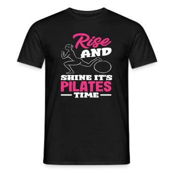 Pilates Time Get Up And Shine - Men's T-Shirt - black - Front - AI Model Male 178 light (178cm)